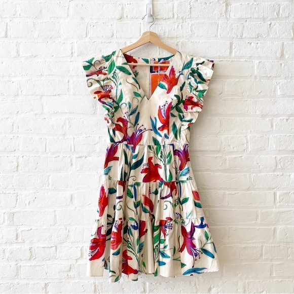 La DoubleJHoneybun Dress in White Lily Small NWT